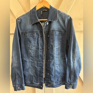 Ethyl Denim Gazelle Jacket Medium Dark Wash Stretch Button Front